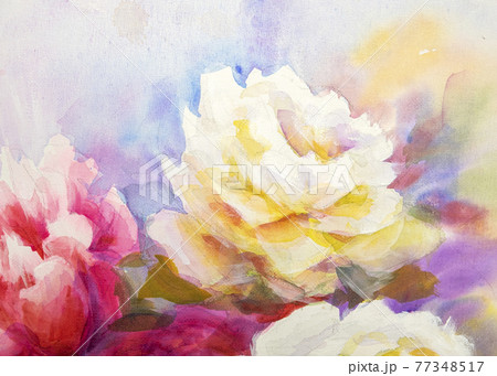 Peonies and roses bouquet. Artistic sketch etude. Peonies and roses bouquet. Artistic sketch etude. 77348517