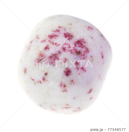 red cinnabar in tumbled dolomite stone on white 77348577