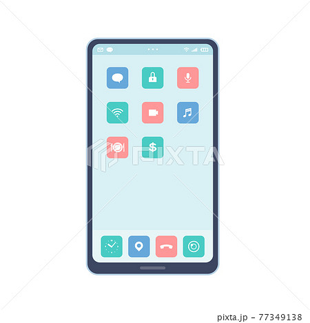 スマートフォンのホーム画面のイラスト素材