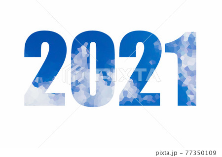 2021 symbol of new year texture blue sky with clouds on white background 2021 symbol of new year texture blue sky with clouds on white background 77350109