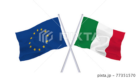 EUとイタリアの旗