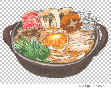 手描き飲食メニュー 鍋焼きうどん 手描き飲食メニュー 鍋焼きうどん 77352880