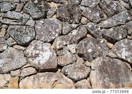 お城の石垣 備中松山城 岡山県高梁市 お城の石垣 備中松山城 岡山県高梁市 77353899