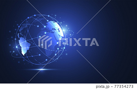 Global network connection. World map point and line composition concept of global business. Vector Illustration 77354273