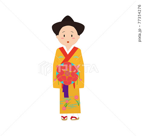 沖縄の伝統的な着物（紅型）のイラスト素材 [77354276] - PIXTA