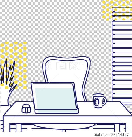 Telework living room laptop background material 77354357