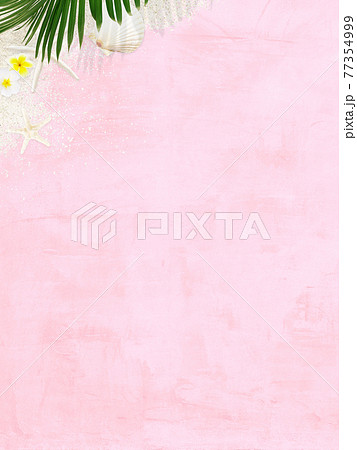 ビーチをイメージした爽やかなピンク色の背景 複数のバリエーションがありますのイラスト素材