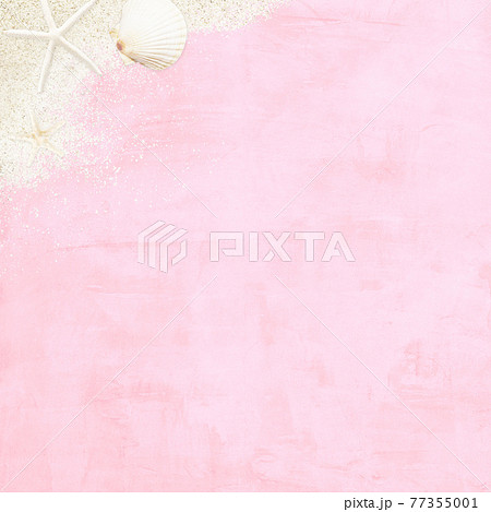 ビーチをイメージした爽やかなピンク色の背景 複数のバリエーションがありますのイラスト素材