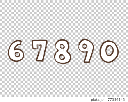 Cute number number 67890 (brown color) / - Stock Illustration