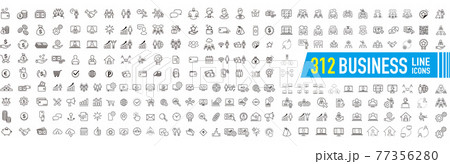 illustration of business icon set vector 77356280