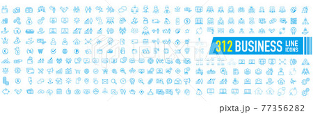 illustration of business icon set vector 77356282