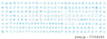 illustration of business icon set vector 77356283