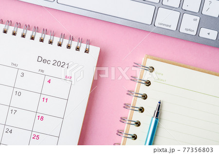 December 2021 calendar with note book. December 2021 calendar with note book. 77356803
