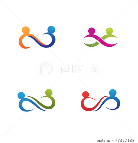 infinity people family and community logo vectorのイラスト素材 [77357138] - PIXTA