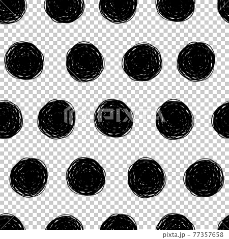 手描きの水玉シームレスパターン モノトーンのイラスト素材