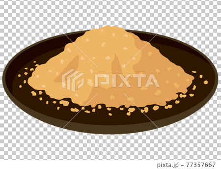 きな粉　皿に盛ったきな粉 77357667