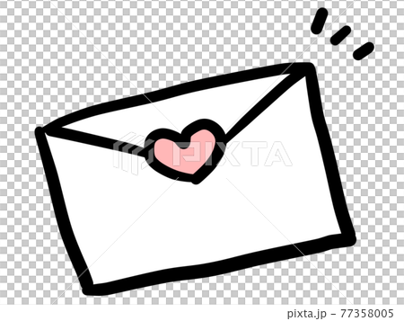 ラフなタッチのラブレターのイラスト素材