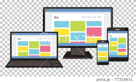 Illustration set of devices that can be used for responsive design Website 77358631