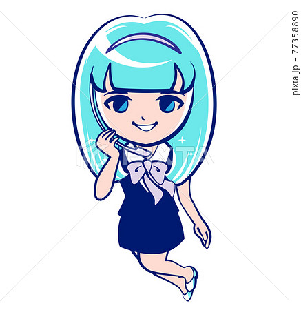 オペレーター かわいい 女性 アニメ風 イラスト素材のイラスト素材