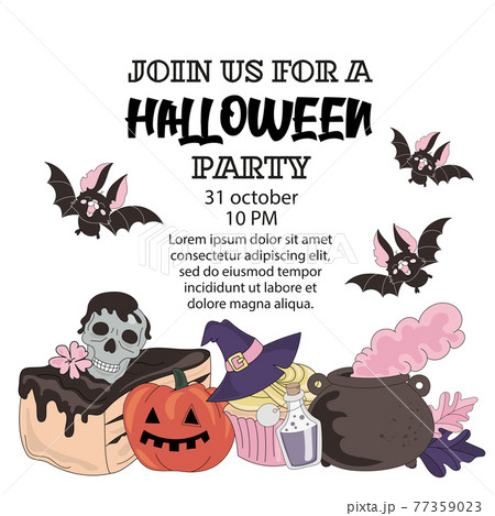 JOIN US Halloween Mystical Holiday Cartoon Vector Illustration Set For Print JOIN US Halloween Mystical Holiday Cartoon Vector Illustration Set For Print 77359023