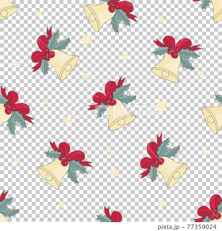 JINGLE BELLS Merry Christmas New Year Seamless Pattern Vector Illustration Set For Print 77359024