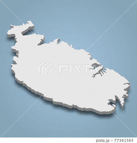 3d isometric map of Malta is an island in Maltese archipelago 77361565