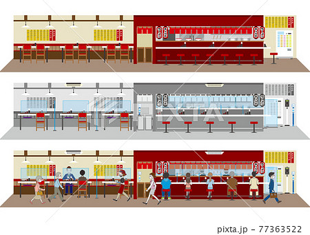 飲食店の感染対策　飲食店の新しいスタイル 77363522