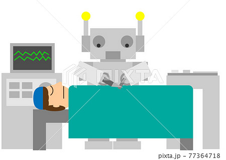 手術を行うロボットとその患者 77364718