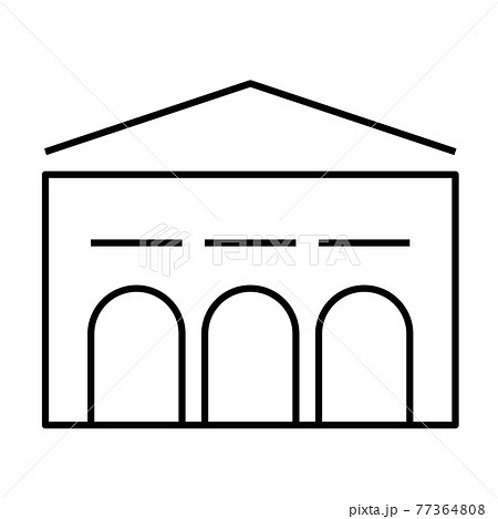 Luxury mansion thin line icon 77364808