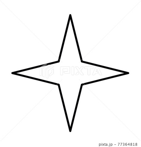 Four pointed star thin line icon 77364818