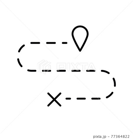 Route map thin line icon 77364822