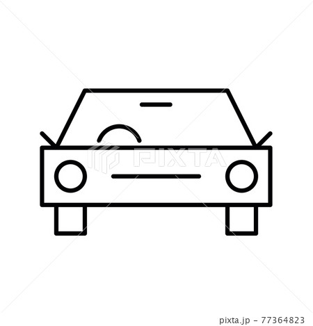Car front view thin line icon 77364823