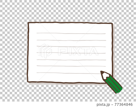 Cute memo notebook (brown color) / handwritten illustration material 77364846