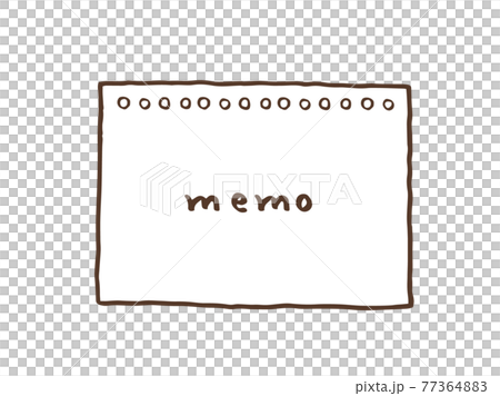 Cute memo notebook (brown color) / handwritten illustration material Cute memo notebook (brown color) / handwritten illustration material 77364883