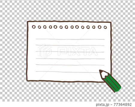 Cute memo notebook (brown color) / handwritten illustration material Cute memo notebook (brown color) / handwritten illustration material 77364892