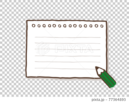 Cute memo notebook (brown color) / handwritten illustration material Cute memo notebook (brown color) / handwritten illustration material 77364893