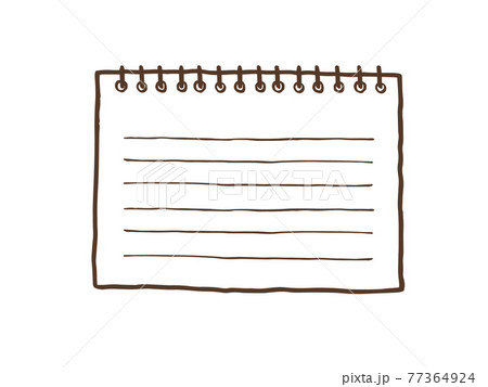 かわいいメモ ノート ブラウン色 手書きイラスト素材のイラスト素材