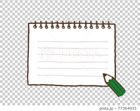 Cute memo notebook (brown color) / handwritten illustration material 77364935