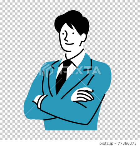 腕組みをしたスーツの男性 77366373