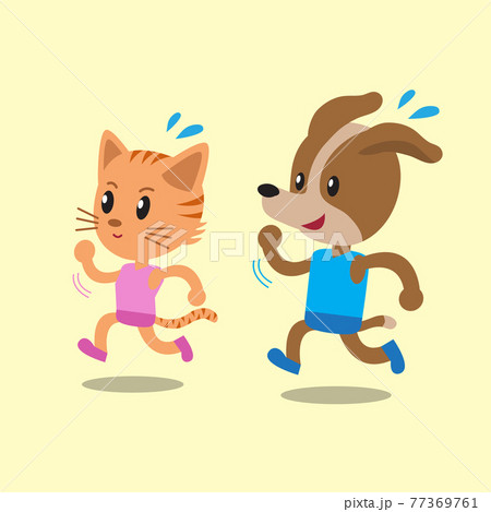 Cartoon Cat And Dog Runningのイラスト素材 Cartoon Cat And Dog Runningのイラスト素材
