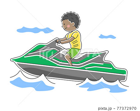 水上バイクに乗る人のイラスト 77372970