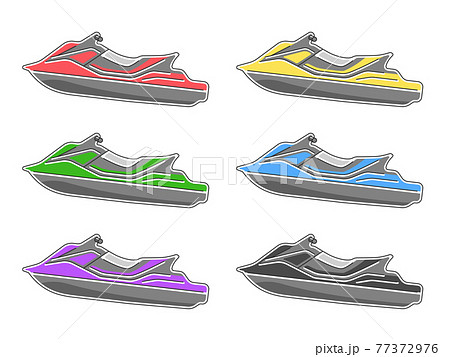水上バイクのカラーバリエーションイラスト 77372976