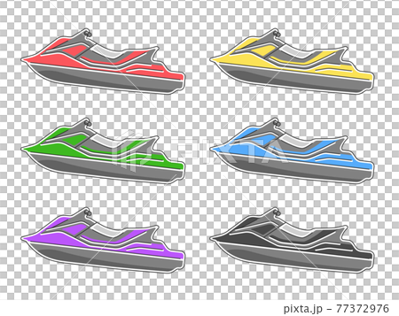水上バイクのカラーバリエーションイラスト 77372976