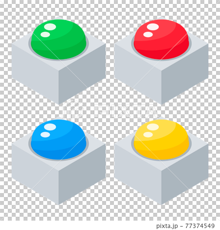 アイソメトリックビューのシンプルな四色スイッチセット 77374549