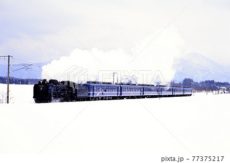 1998年　雪の磐越西線を行くD51498SL磐梯会津路号　　 77375217