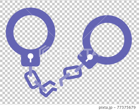 Illustration of handcuffs with damaged swords 77375679