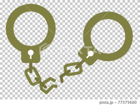 Illustration of handcuffs with damaged swords 77375680