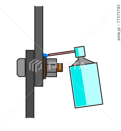 ネジを緩める潤滑剤を噴射する断面図のイラスト素材