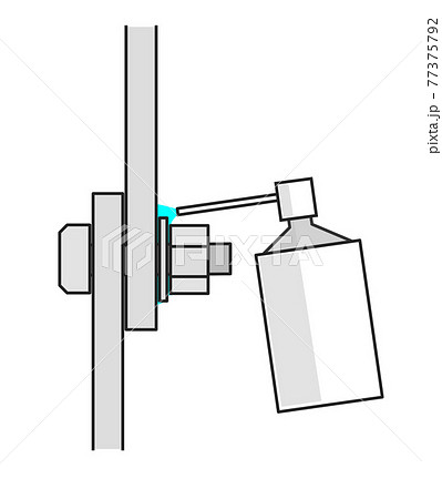 ネジを緩める潤滑剤を噴射する断面図 77375792