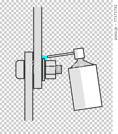 ネジを緩める潤滑剤を噴射する断面図 77375792
